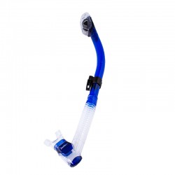 Трубка Marlin Dry Lux blue/clear прямая гофра